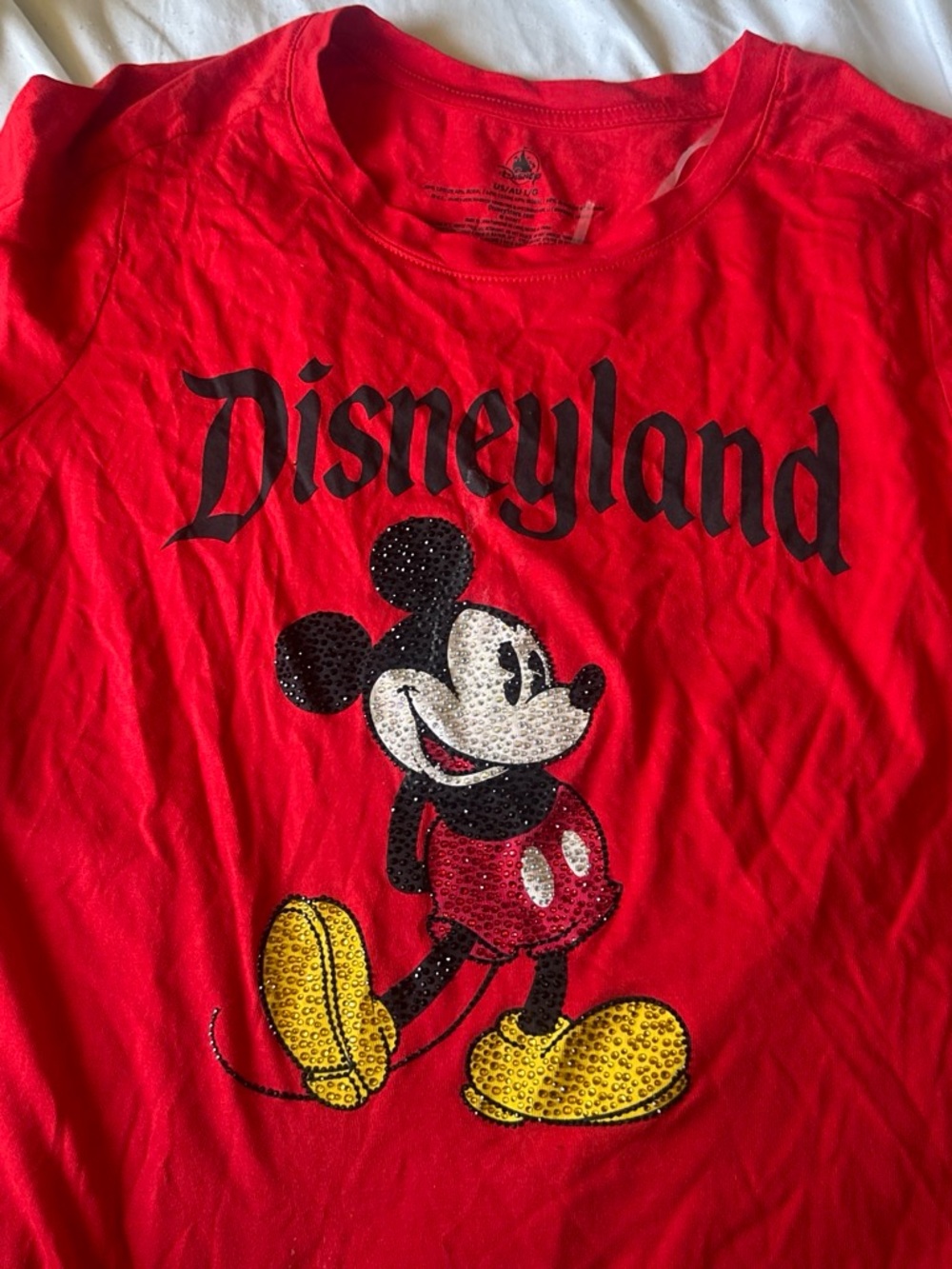 Disney Red Mickey Mouse Sequin Graphic Tee